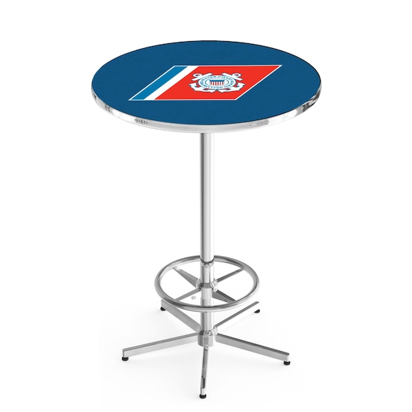 42" Chrome U.S. Coast Guard Pub Table